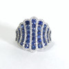 16ctw Round Cut Ruby Bold Wave Cocktail Ring