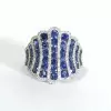 16ctw Round Cut Ruby Bold Wave Cocktail Ring
