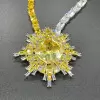 20ct Cushion Cut Yellow Sapphire Statement Necklace