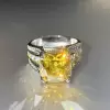 5.6ct Yellow Sapphire Two Tone Engagement Ring
