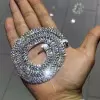 105ctw White Sapphire Four Row Statement Necklace