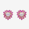 4ctw Opal and Fuchsia Sapphire Stud Earrings