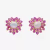 4ctw Opal and Fuchsia Sapphire Stud Earrings
