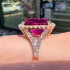 12ct Cushion Cut Ruby European Shank Engagement Ring