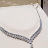 Pear Cut White Sapphire Choker Necklace