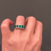 3.57ct Emerald Cut Green Sapphire Wedding Band