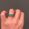 3.57ct Emerald Cut Green Sapphire Wedding Band