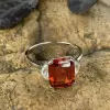 6ct Emerald Cut Ruby Three-stone Engagement Ring 