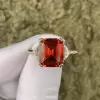 6ct Emerald Cut Ruby Three-stone Engagement Ring 