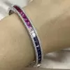 14ctw Rainbow Sapphire Tennis Bangle Bracelet