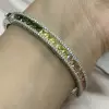14ctw Rainbow Sapphire Tennis Bangle Bracelet