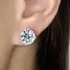 13ctw Round Cut White Sapphire Stud Earrings