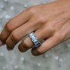 14ctw Emerald Cut Aquamarine Eternity Ring