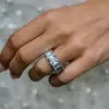14ctw Emerald Cut Aquamarine Eternity Ring