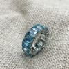 14ctw Emerald Cut Aquamarine Eternity Ring