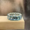 14ctw Emerald Cut Aquamarine Eternity Ring