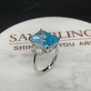 8.4ct Radiant Cut Aquamarine Three-stone Engagement Ring