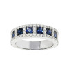4ct Princess Cut Blue Sapphire Wedding Band