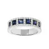 4ct Princess Cut Blue Sapphire Wedding Band