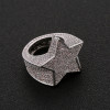 Men's Micro-pave Setting  Round Cut White Sapphire Star Ring