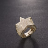 Men's Micro-pave Setting  Round Cut White Sapphire Star Ring