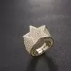 Men's Micro-pave Setting  Round Cut White Sapphire Star Ring