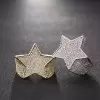 Men's Micro-pave Setting  Round Cut White Sapphire Star Ring