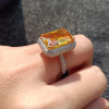 14ct Radiant Cut Yellow Sapphire Double Halo Cocktail Ring