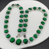 Oval Cut Emerald Luxurious Elegant Necklace