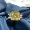 14ct Asscher Cut Yellow Sapphire Three-stone Engagement Ring