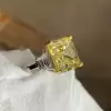 14ct Asscher Cut Yellow Sapphire Three-stone Engagement Ring