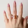 14ct Cushion Cut Yellow Sapphire Engagement Ring