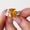 14ct Cushion Cut Yellow Sapphire Engagement Ring