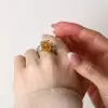 14ct Cushion Cut Yellow Sapphire Engagement Ring