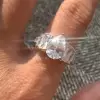 3ct Pear Cut White Sapphire Engagement Ring