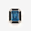 8.4ct Emerald Cut London Blue Topaz Engagement Ring
