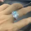 5.16ct Princess Cut Three-stone Engagement Ring