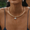 6.21ctw Oval Cut White Sapphire Torque Necklace