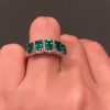 3.57ct Emerald Cut Green Sapphire Wedding Band