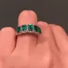 3.57ct Emerald Cut Green Sapphire Wedding Band