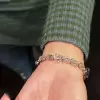 Emerald Cut White&Sapphire Blue Wrist Chain Bracelet