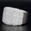 Round Cut White Sapphire Paved Bold Men's Ring