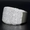 Round Cut White Sapphire Paved Bold Men's Ring