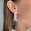 10.4ct Pear Cut Emerald Drop Earrings