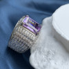 10ct Invisible Setting Emerald Cut White Sapphire Engagement Ring