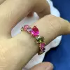 4.35ct Multi-Colored Sapphire Wedding Band in Rose Gold