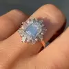 7ctw Octagon Emerald Cut White Sapphire Engagement Ring