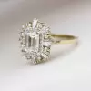 7ctw Octagon Emerald Cut White Sapphire Engagement Ring