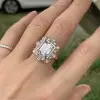 7ctw Octagon Emerald Cut White Sapphire Engagement Ring