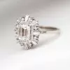 7ctw Octagon Emerald Cut White Sapphire Engagement Ring